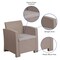 Merrick Lane Malmok Outdoor Furniture Resin Chair Faux Rattan Wicker Pattern Patio Chair With All-Weather Cushion